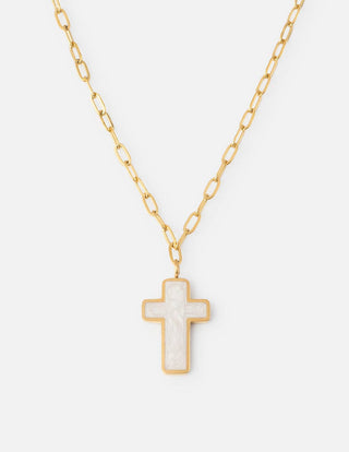 White Cross Necklace