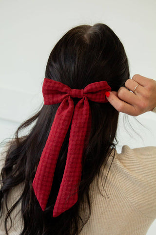 Red Bow Barrette