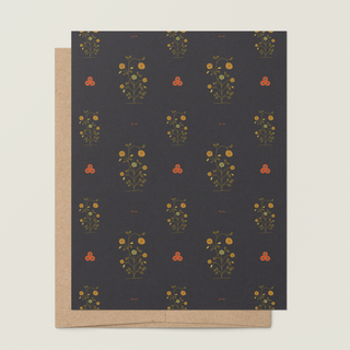 Marigold Boteh Blank Greeting Card