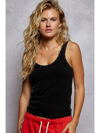 Born To Be Free Studded Tank Top