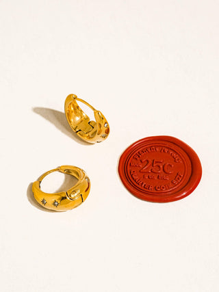 Golden Starlights Hoop Earring