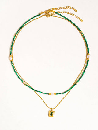 Ondine Green Beaded Layer Necklace