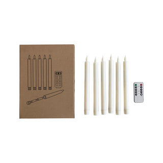 Flameless LED Taper Candle Set + Remote