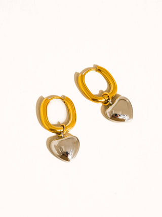 Liora Two Tone Heart Earring