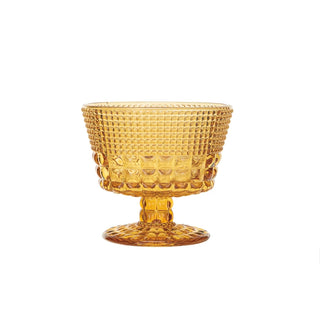 FINAL SALE Embossed Amber Coup Glass