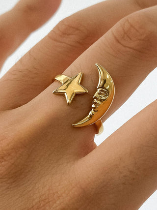 Star and Moon Ring