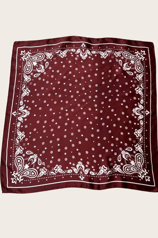 Rust Floral & Paisley Print Bandana