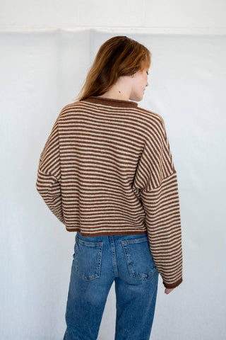 The Perfect Piper Cardigan - Brown Striped