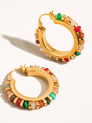 Almafi Beaded Hoop Earring