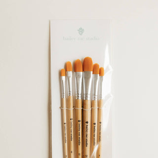 Filbert Watercolor Brush Set - 6 Piece