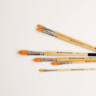 Filbert Watercolor Brush Set - 6 Piece