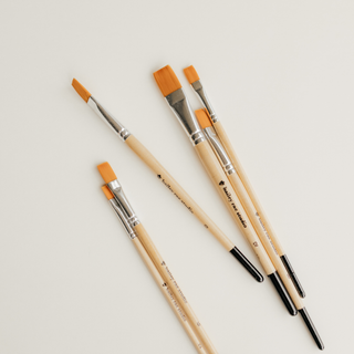 Flat Tip Watercolor Brush Set - 6 Piece