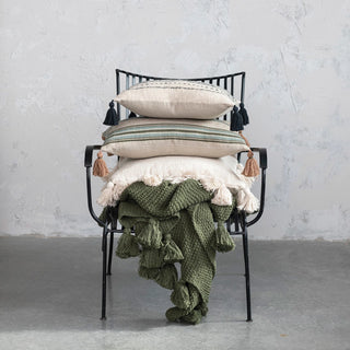 FINAL SALE Olive Tassel Throw