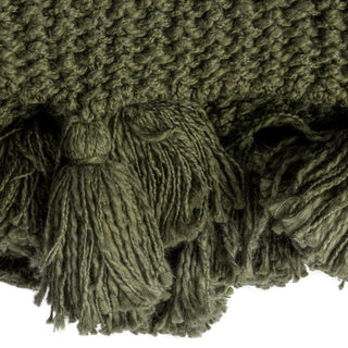 FINAL SALE Olive Tassel Throw