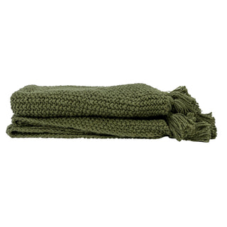 FINAL SALE Olive Tassel Throw