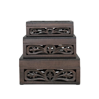 Carved Espresso Storage Box (more sizes)