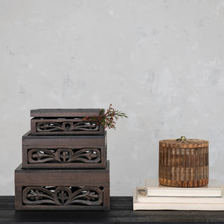 Carved Espresso Storage Box (more sizes)