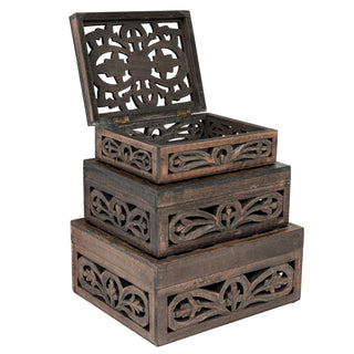 Carved Espresso Storage Box (more sizes)