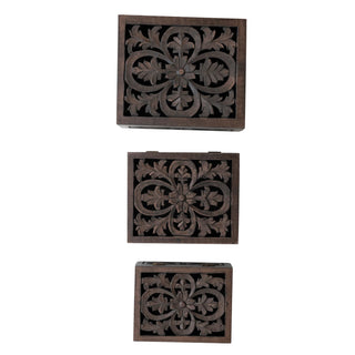 Carved Espresso Storage Box (more sizes)