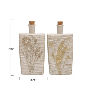 Stoneware Bottle With Cork Stopper (two styles)