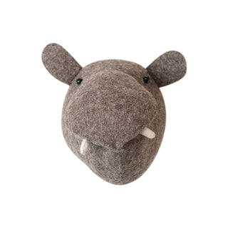 FINAL SALE Felt Hippo Head Wall Hanging