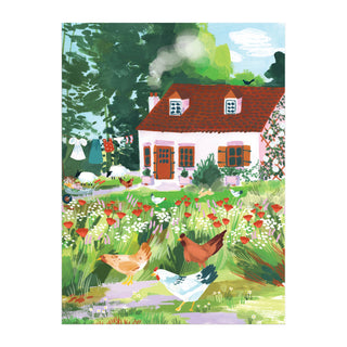 Cottage Wildflowers + Chickens 1000 Piece Puzzle