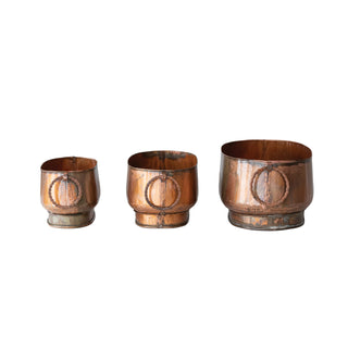 Metal Planters, Set of 3 (Holds 8-1/2", 7" & 5" Pots)