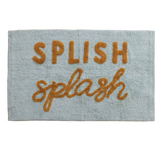 3' x 5' Cotton Tufted Rug "Splish Splash", Mint & Mustard Color