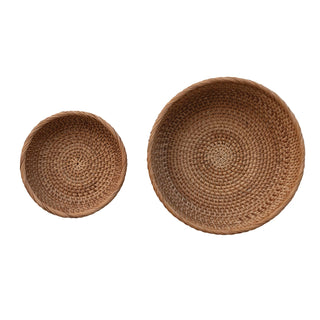 The Hadley Rattan Footed Bowl