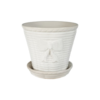 Vintage Reproduction Planter with Saucer, Set of 2 (Holds 5" Pot) (Each One Will Vary)