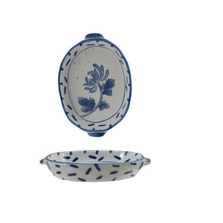 Blue Cottage Garden Stoneware Baker