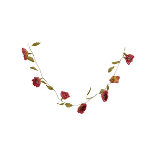 Paper Flower Garland, Green & Burgundy