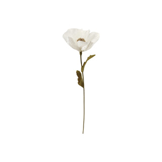 Paper Flower Pick, Green & Cream Color