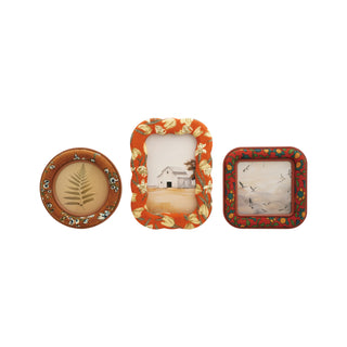 Embroidered Photo Frame with Floral Pattern, 3 Styles (4"x4" or 4"x6" Photo) (Hangs or Sits)