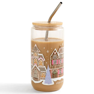 Gingerbread Village Glass Cup