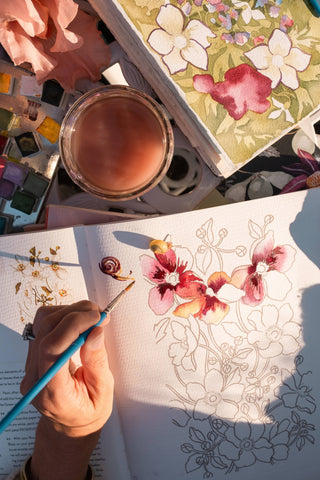 Watercolor Workbook | Café in Bloom