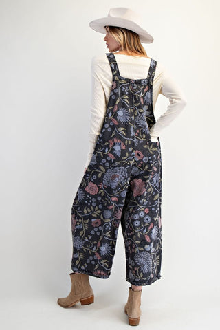 Mari Floral Overall - Black
