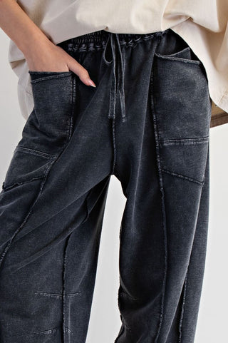 Julip Knit Barrel Pants - Charcoal