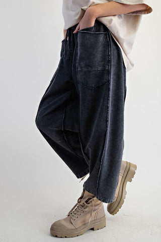 Julip Knit Barrel Pants - Charcoal
