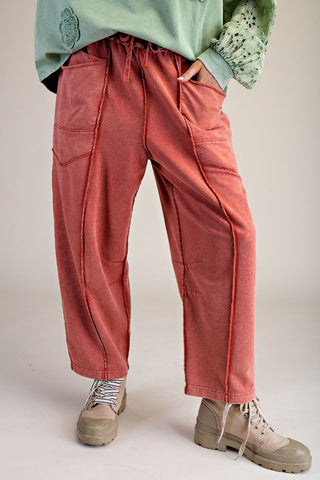 Julip Knit Barrel Pants - Clay