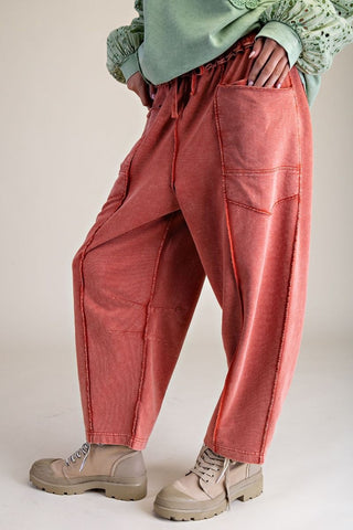 Julip Knit Barrel Pants - Clay