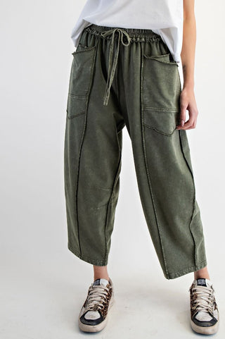 Julip Knit Barrel Pants - Pine