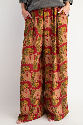 Bengal Tiger Wide-Leg Pants