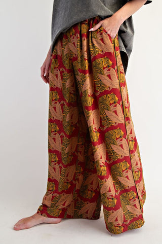 Bengal Tiger Wide-Leg Pants