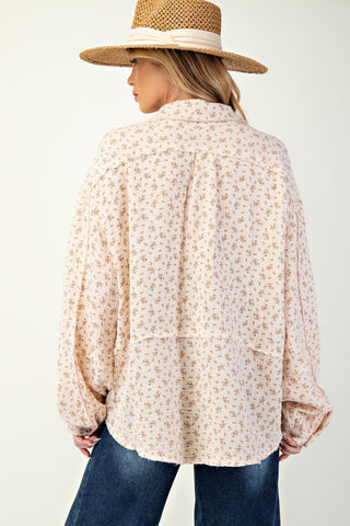 FINAL SALE Floral & Oat Top