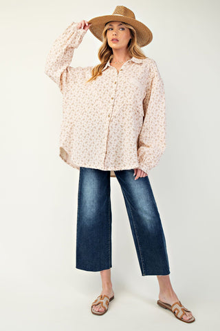 FINAL SALE Floral & Oat Top