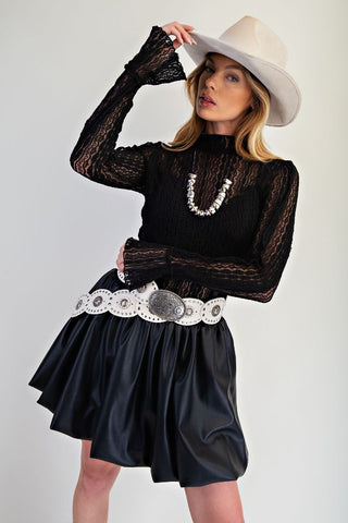 Violetta Sheer Top - Black