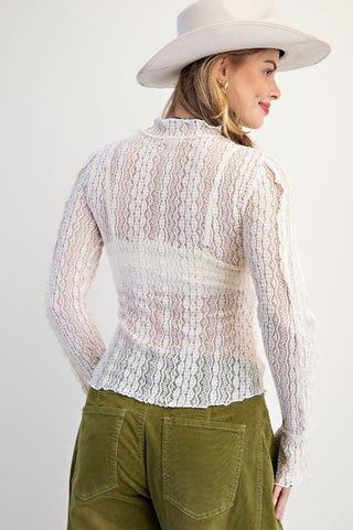 Violetta Sheer Top - Ivory