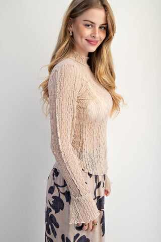 Violetta Sheer Top - Sand