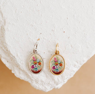 Bouquet Flower Charm Pendant - Gold (Charm)